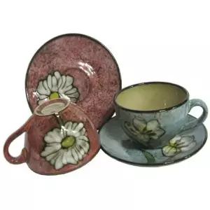 도자기 커피 컵 세트 찻잔 카페 스타일 티컵 럭셔리 커피잔 2인조