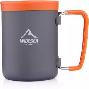 여행 피크닉 하이킹을 위한 접을 수 있는 손잡이가 와이드에아 경량 백팩 커피 머그컵