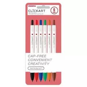 [문구] 노크식 제브라 수성 클릭아트 사인펜 6색 A세트