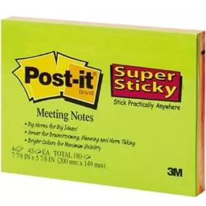 [문구] 문구사무/포스트-잇 강한점착용 6845-SSP 미팅노트/4색무선/45매×4권/3M