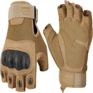 케미모토 남성용 손가락 없는 전술 장갑 야외 작업 스포츠용 오토바이 사냥 하이킹 캠핑용 자전거