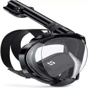 WSTOO 풀페이스 스노클 마스크 드라이탑 스노클링 장비 180 접이식 디자인 카메라 마운트 안전한 입/코
