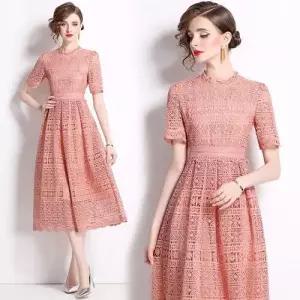 원피스 여성 미디 펀칭 슬림핏 수용 레이스 원픽1