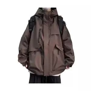 검정 캐주얼 트렌디 재킷 아이템 사선지퍼 바람막이 코트 루즈핏 트렌치코트 남성점퍼 추동 야상 HT4