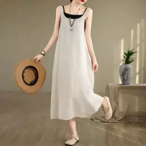 린넨 백 셔링 뷔스티에 원피스 여름 치마