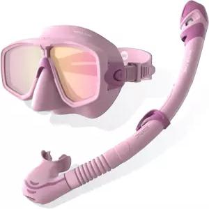 워터타임 스노클링 장비 김서림 방지 다이빙 마스크 및 방수 디자인이 적용된 드라이 탑 스노클 세트