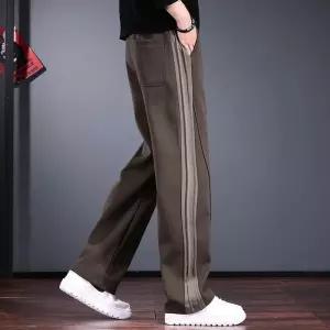 남성 트렌디 아이템 바지 면린넨 니트 맨투맨일자 와이드 스트라이프 소프트 캐주얼 HT4