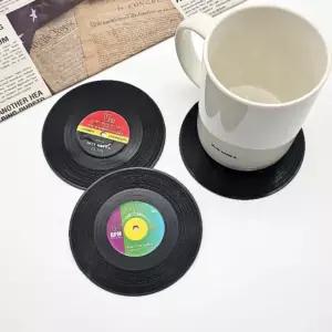 [UBA]주방용품 레코드판 컵받침 원형 2P