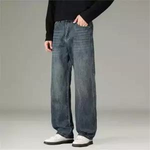 팬츠 남성 청 겨울 가을 캐주얼 빈티지 와이드 고양이 트렌디 수염 트렌드 배기핏 워싱 아이템 HT4