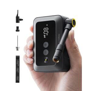 [미국배송] HOTO 미니 자전거 타이어 펌프 25초 고속 팽창 로드 바이크 모터사이클 산악 자전거 BMX 스포츠 볼을 위한 프레스타 및 슈레이더 밸브가 포함된 150PSI 휴대용 전기 에어 펌프