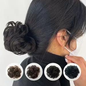 [셀러에이드]똥머리 가발 면접 승무원 머리 가채 곱창 당고머리 컬