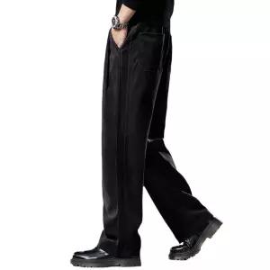 가을 캐주얼 팬츠 헤비 면린넨 와이드 일자 남자바지 면바지 빅사이즈 원템3