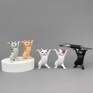 고양이모형 춤추는 고양이 피규어거치대 소품 보관 관짝고양이