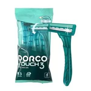 다리털제모기 도루코 터치3 터치쓰리 3중날 휴대용 일회용 면도기 4개입