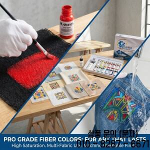 마리의 도프 염색 섬유 영구 패브릭 페인트 세트 12/18/24/36 의류 캔버스 DIY 프로젝트용 아크릴