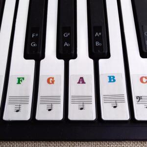 투명 피아노 키보드 스티커 88/61/54 키 분리형 음악 데칼 노트 전자 스펙트럼 기호