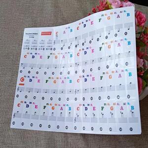 37/49/61/88 키   투명 피아노 키보드 스티커 전자 사운드 이름 Stave 참고 기호