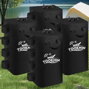 테이크닌 캐노피 워터 웨이트 백, 220파운드 텐트 웨이트, 가제보 팝업 야외 쉼터 우산 풀 사다리 세트, 4, 블랙