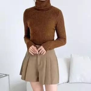 [옷은날개] 골지 여성 폴라티 슬림핏 목폴라 긴팔 니트 티셔츠