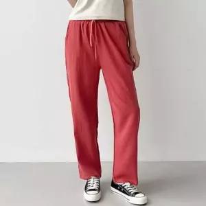 [옷은날개] 여성 옆버튼 인견 밴딩 팬츠 1P 캐주얼 일자 편한 바지