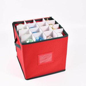크리스마스 오너먼트 보관함 트리 용품 레드 스몰 매트 천 보관 32그리드/6cm 장식 엣지 박스