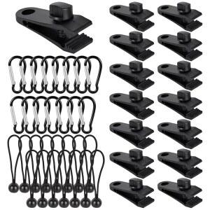 45개, 방수 클립, 클립 헤비 듀티, 타이 다운, 듀티 잠금 그립, 패스너, 텐트 액세서리, 클램프, 클립이 달린 번지 코드, 캠핑 및 수영장 커버에 적합