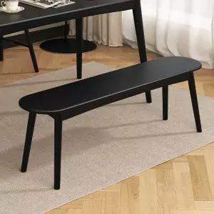 2인 다이닝 의자 벤치의자 벤치 블랙 100x32x42cm 긴의자 원목 식탁