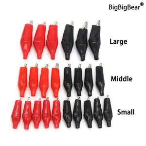 28 35 45mm 금속 악어 클립 G98 전기 클램프  프로브 미터 검정색 빨간색 플라스틱 부팅 자동차