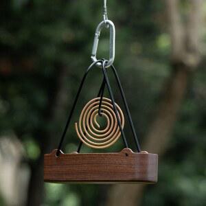 캠핑 야외 원목 삼각 연소기 거치대 모기향