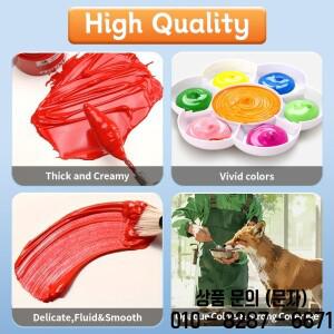 구아슈 물감 세트 12/18/24색 7개의 붓 개학 시즌에 적합 성인용 미술 용품 5ml/0.17oz 튜브