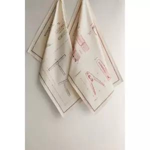[ZARA] 자라 청소 테마 코튼 행주 세트 2개입 - 라이트 베이지 3579265