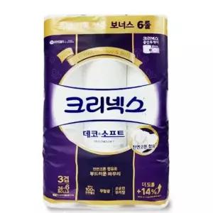 휴대용티슈 쿨샵 크리넥스 데코소프트 3겹화장지 도톰한 30롤