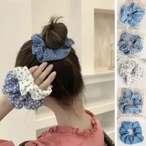 여성 헤어 곱창 밴드 블루 계열 머리끈 5종 세트 악세사리 헤어핀 바나나핀 아동