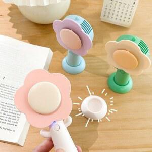 소형 꽃모양 귀여운 선풍기 스탠드 책상용 손선풍기 휴대용 탁상용 미니