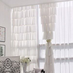 커튼 이중 쉬폰 북유럽 미용실 카페 거실