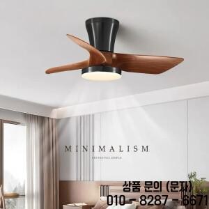 현대식 무소음 일체형 침실 천장 선풍기 램프 레트로 나무 식당 강풍 원격 제어 조명