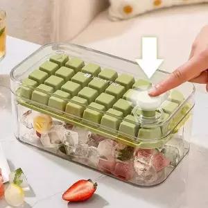 얼음틀 64구 원터치 푸쉬 아이스큐브 얼음통 스쿱 세트