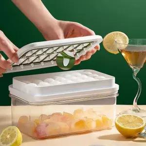 얼음틀 56구 원터치 아이스큐브 얼음 트레이 보관통 스쿱 세트