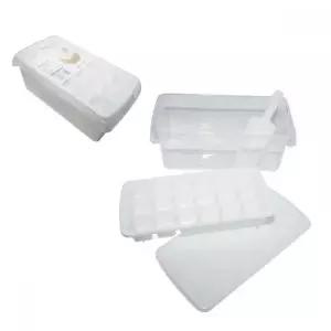 얼음틀 보관통 세트 아이스 트레이 스쿱 뚜껑 포함