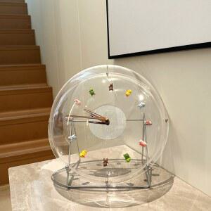 릴 시계 투명 버블 스탠드 벽시계