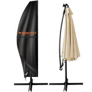 야외 우산을 위한 ROWYEET 엄브렐러 커버 9-12피트, 420D 옥스포드 패브릭 파티오 오프셋 및 파라솔을 방수 자외선 차단(캔틸레버 최대 9 u2032S / 12 u2032