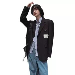 남자 캐주얼 봄 남녀 장식 와펜 슈트 코트 스쿨룩 자켓 주니어 정장 스몰 기본 패피1
