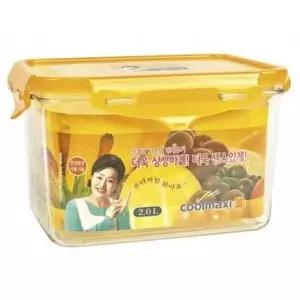 밀폐용기 2L 냉장고 쿨맥시3 직사각 반찬통 찬통 유리반찬통