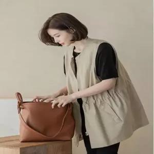 트렌치베스트 조끼 자켓 빅사이즈 간절기 롱조끼 하프 자켓 트렌치조끼 아우터 코디 봄