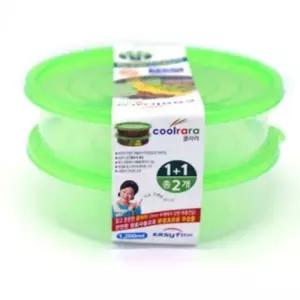 밀폐용기 1200ml 1+1 용기 냉장고 원형 반찬통 유리반찬통