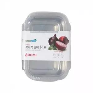 밀폐용기 800ML 랜덤발송 5 1호 직사각 스텐맘 유리반찬통