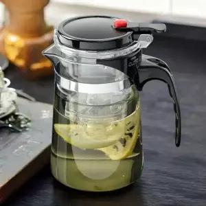 차포트 유리 다관 표일배 버튼형 티포트