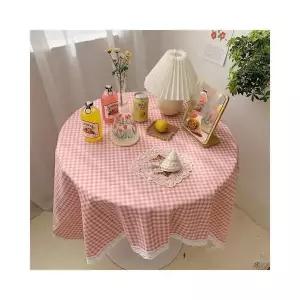 체크 레이스 식탁보