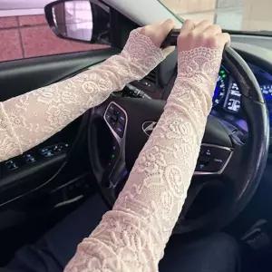 여자 팔토시 자외선차단 풀커버 운전 레이스 핸드워머 Iwr9+6tEf