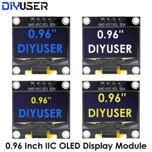 DIYUSER 0 96 인치 oled IIC 직렬 백색 디스플레이 모듈 Arduino 용 128X64 I2C SSD1306 12864 LCD 스크린 보드